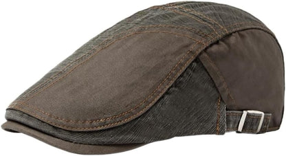 Heren Vintage Flat Cap – Katoen & Verstelbaar