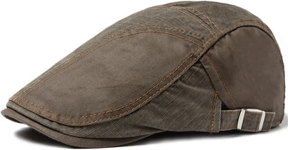 Heren Vintage Flat Cap – Katoen & Verstelbaar