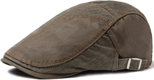 Heren Vintage Flat Cap – Katoen & Verstelbaar