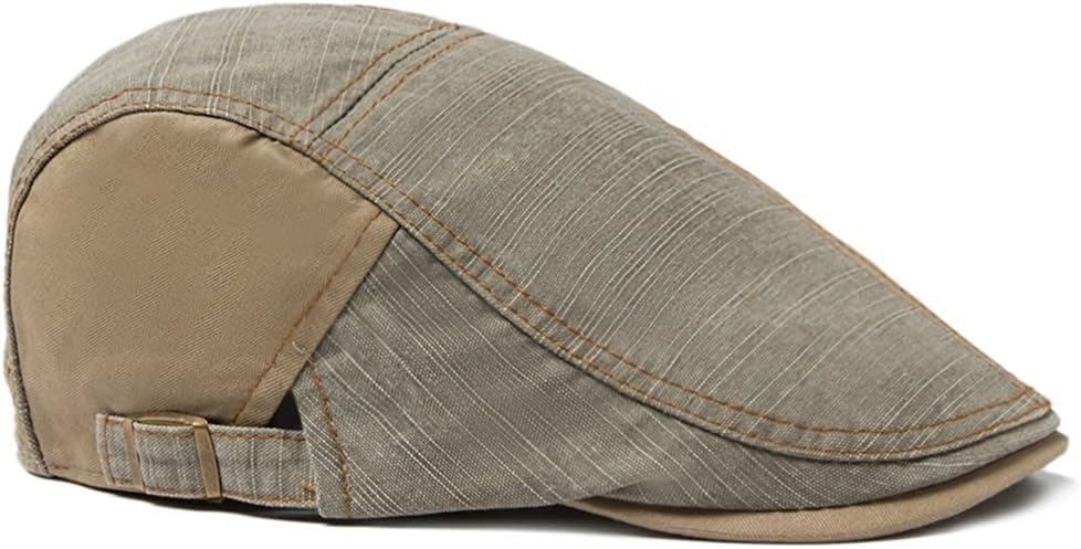 Heren Vintage Flat Cap – Katoen & Verstelbaar