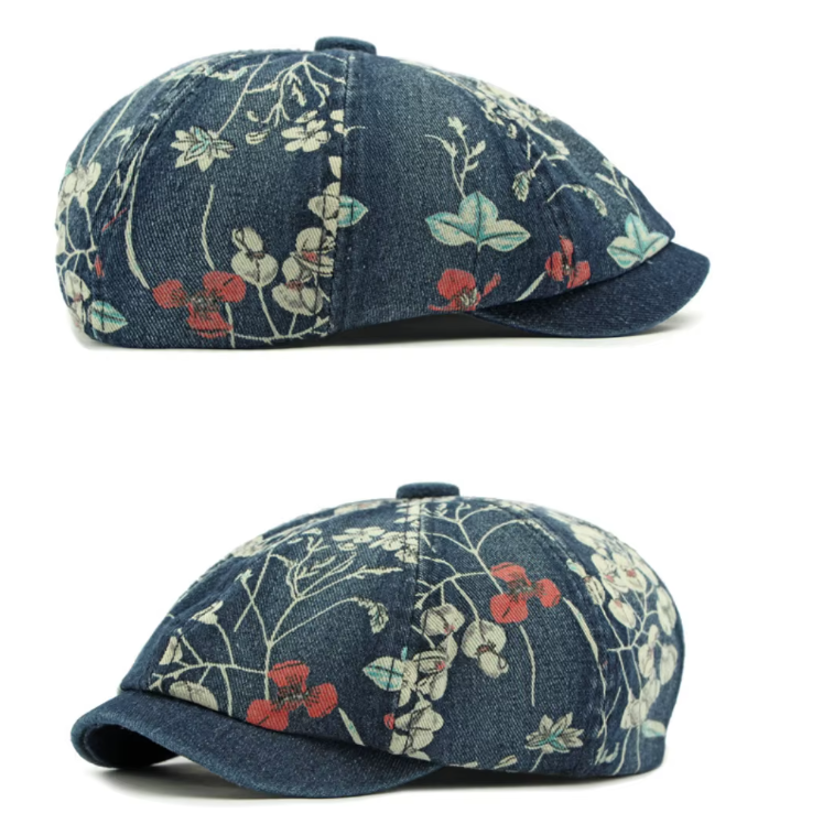 Vintage Bloemen Flat Cap