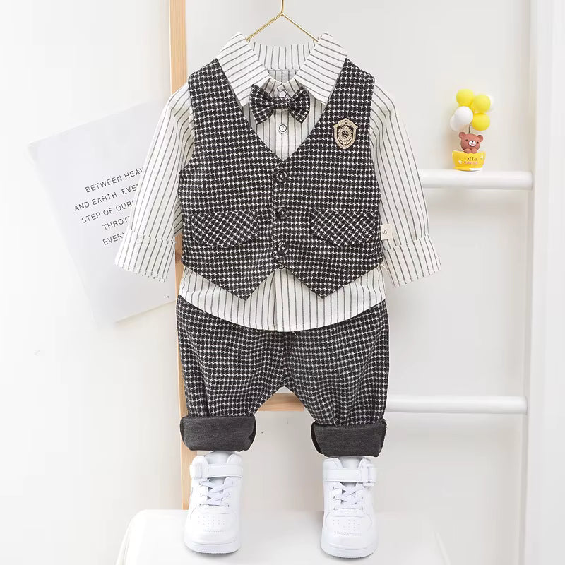 Stijlvolle Baby Set – Overhemd, Gilet & Broek