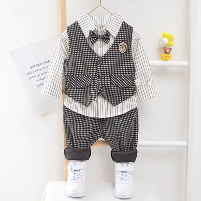 Stijlvolle Baby Set – Overhemd, Gilet & Broek