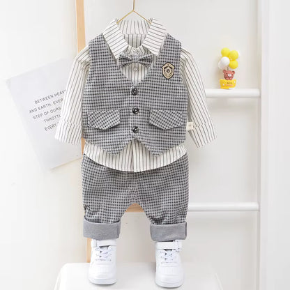 Stijlvolle Baby Set – Overhemd, Gilet & Broek