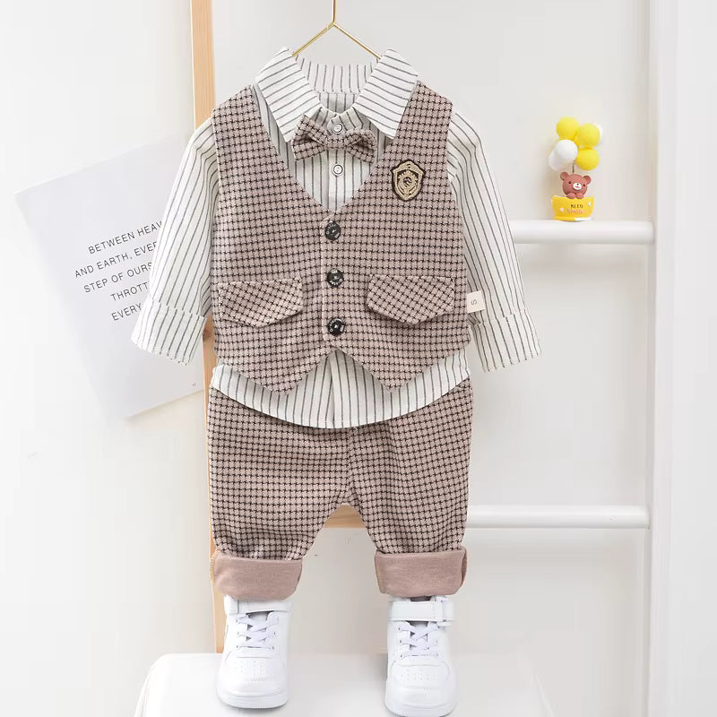 Stijlvolle Baby Set – Overhemd, Gilet & Broek