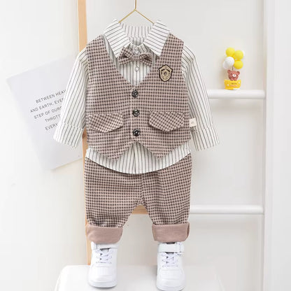 Stijlvolle Baby Set – Overhemd, Gilet & Broek