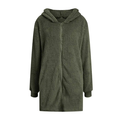 Warme Teddy Coat met Rits