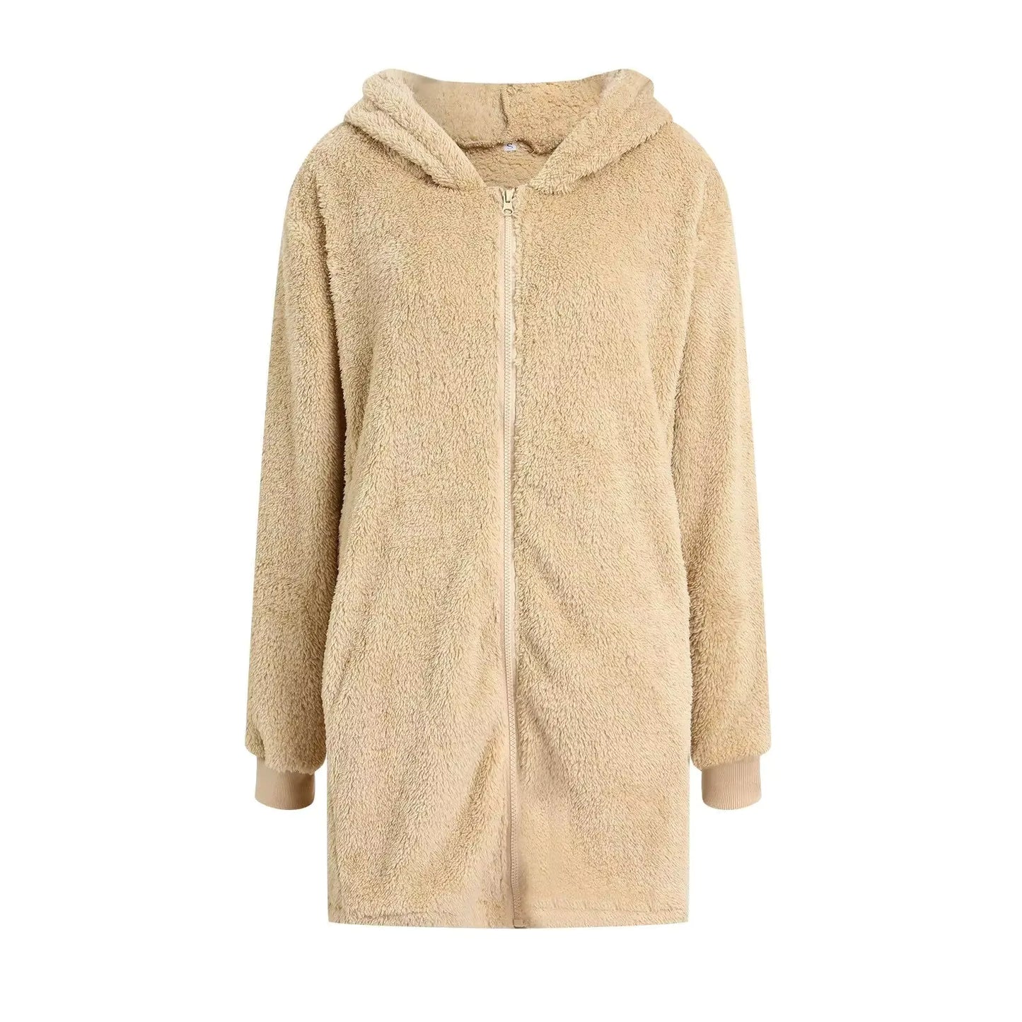 Warme Teddy Coat met Rits