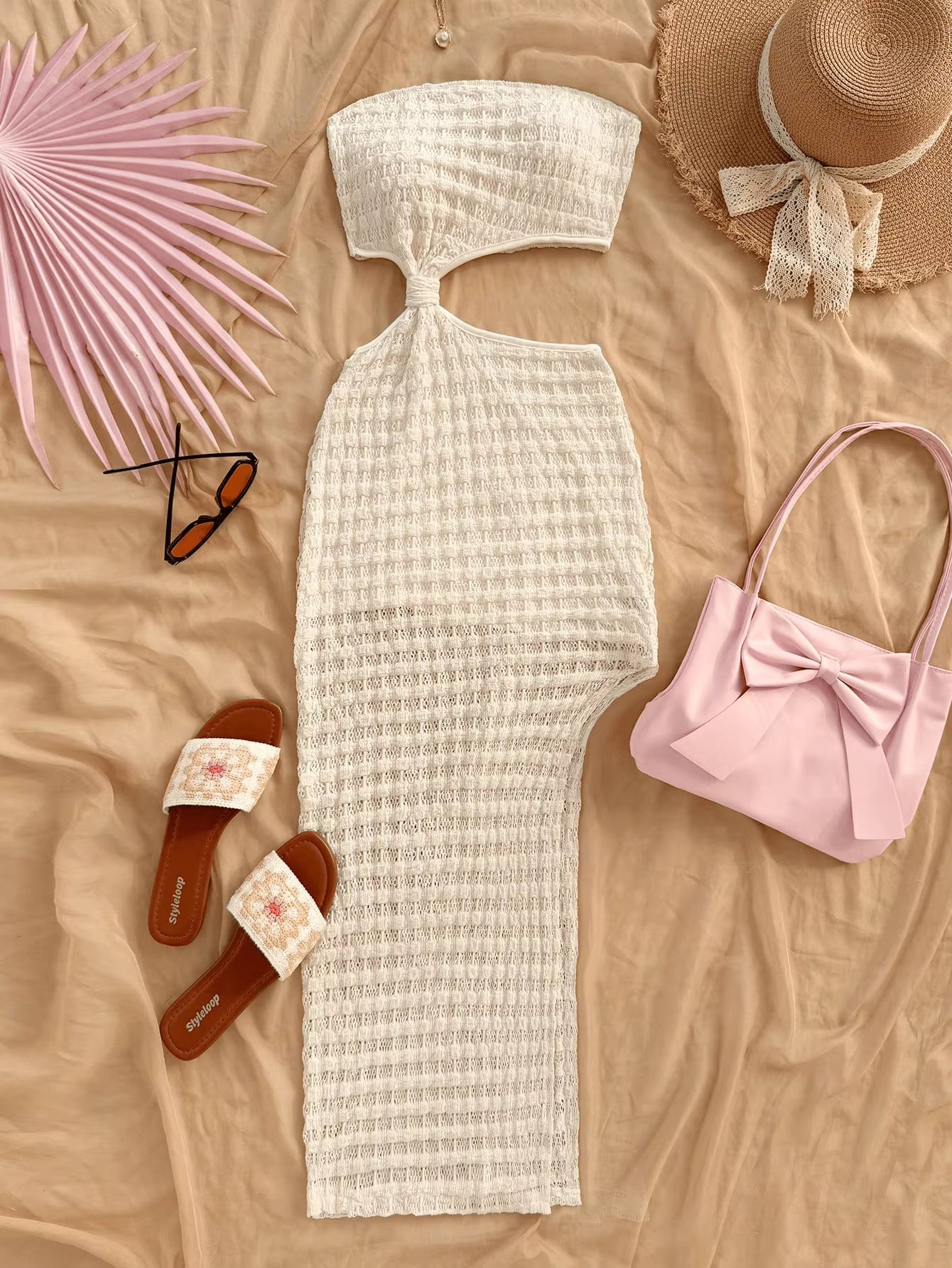 Strapless Maxi Jurk met Cut-Out