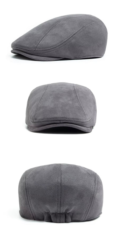 Suède Flat Cap – Vintage Stijl