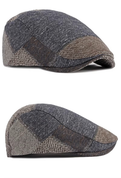 Retro Patchwork Flat Cap