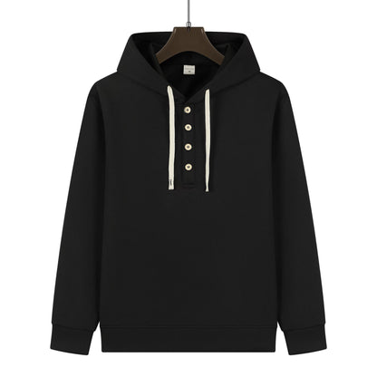 Heren Hoodie met Knopen – Casual & Modern