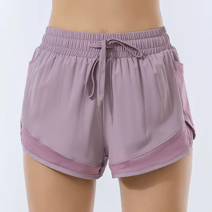 Dames Sportshorts met Hoge Taille & Binnenbroekje