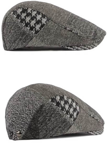 Retro Patchwork Flat Cap