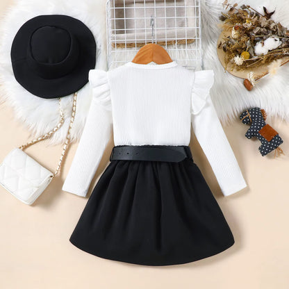 Meisjes 3-Delige Winterset – Jurk, Riem & Hoed