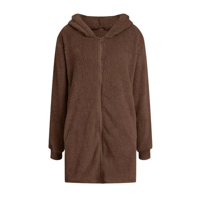 Warme Teddy Coat met Rits