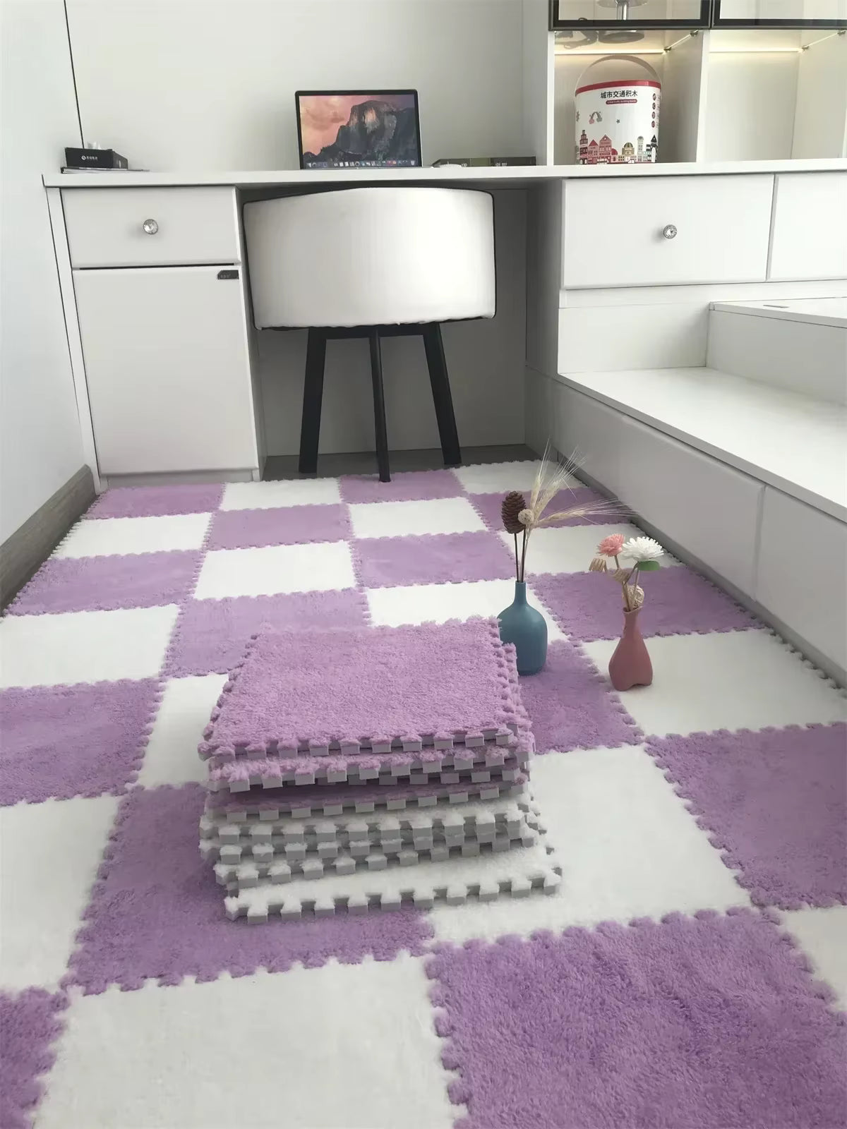 Zachte Pluche Speelmat / Vloerkleed Tegels