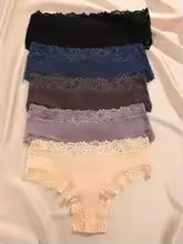 5-Pack Dames Kanten Slipjes – Zacht Katoen & Comfort Fit